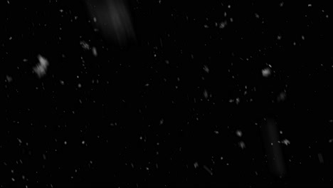snow falling on black background