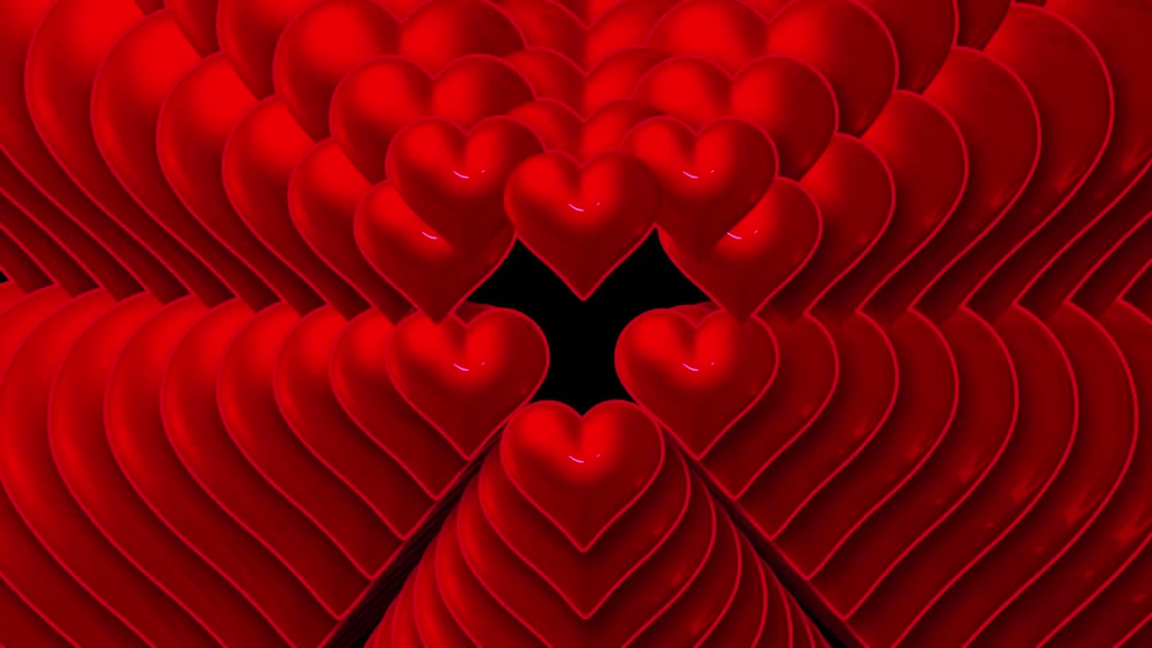 corazones que aparecen sobre un fondo negro