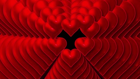 hearts appearing on black background