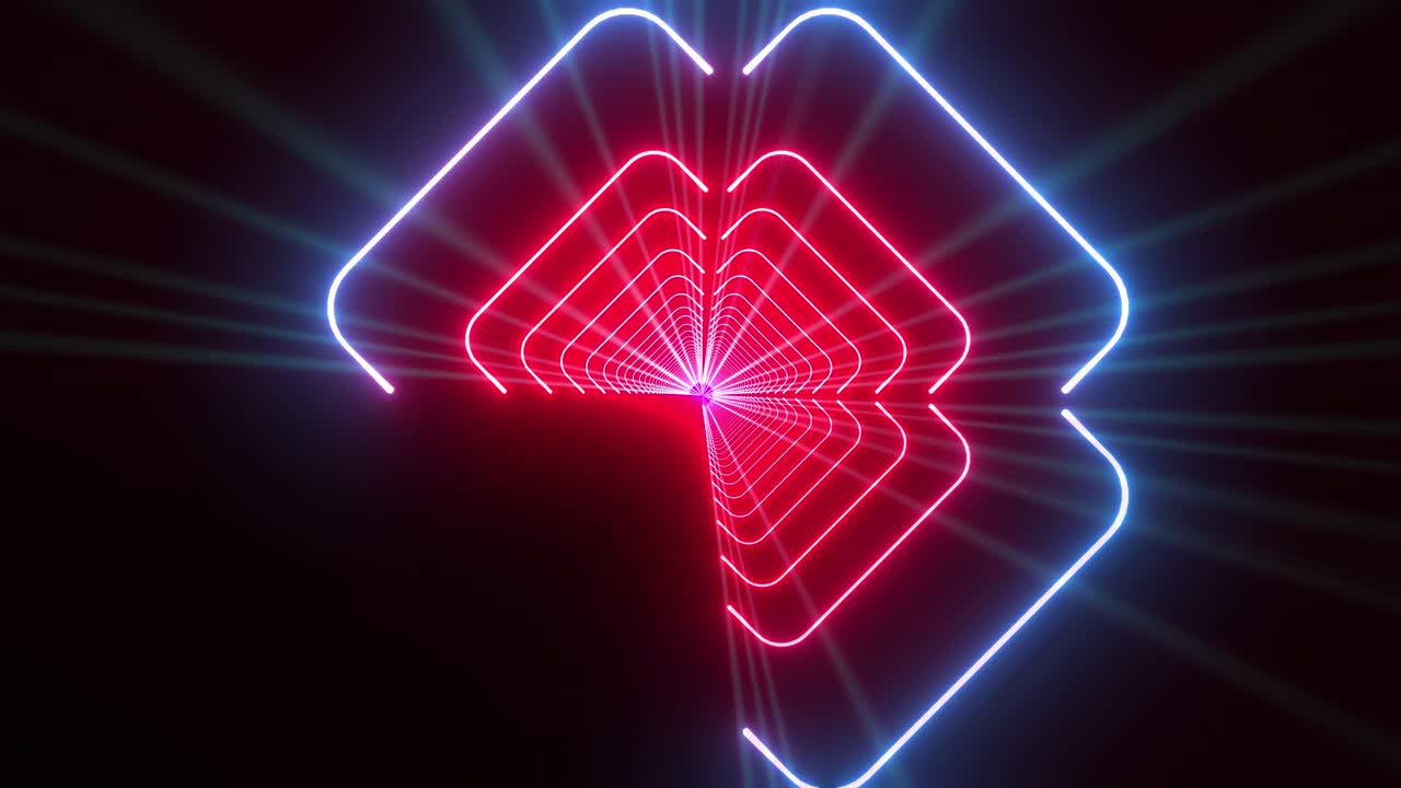 visual de túnel de neón