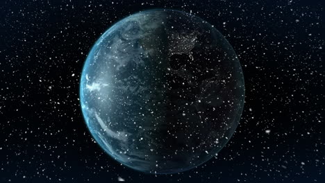animación digital del globo terrestre girando sobre un fondo negro 4k