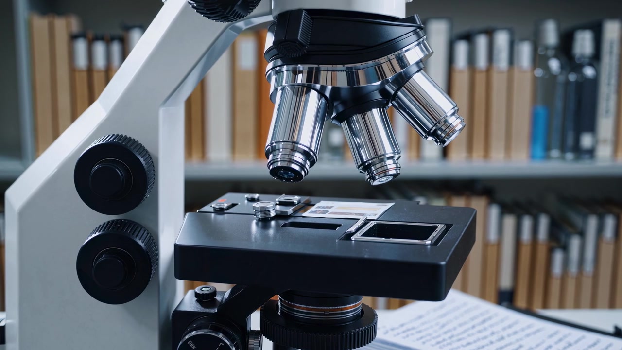 Professional Laboratory Microscope in a Research Library Setting