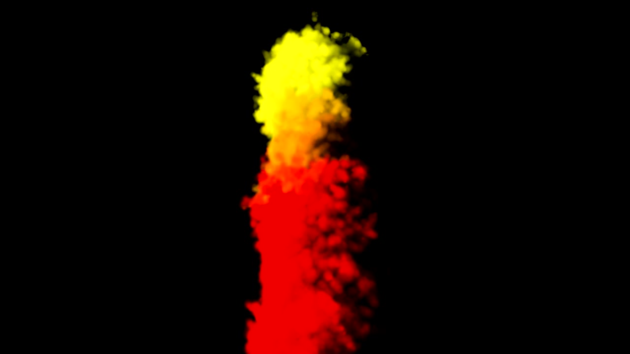 Animazione CG di fumo colorato. Rendering 3D