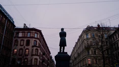 monument to a writer in a european city