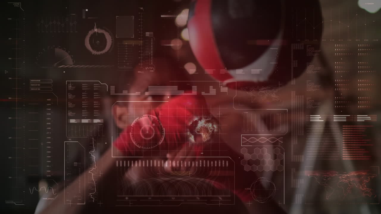 운동선수 권투 선수와 함께 데이터 처리 및 통계의 애니메이션