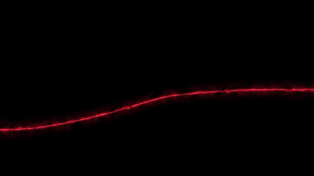 검은 화면을 가로지르는 애니메이션 빨간 불타는 선