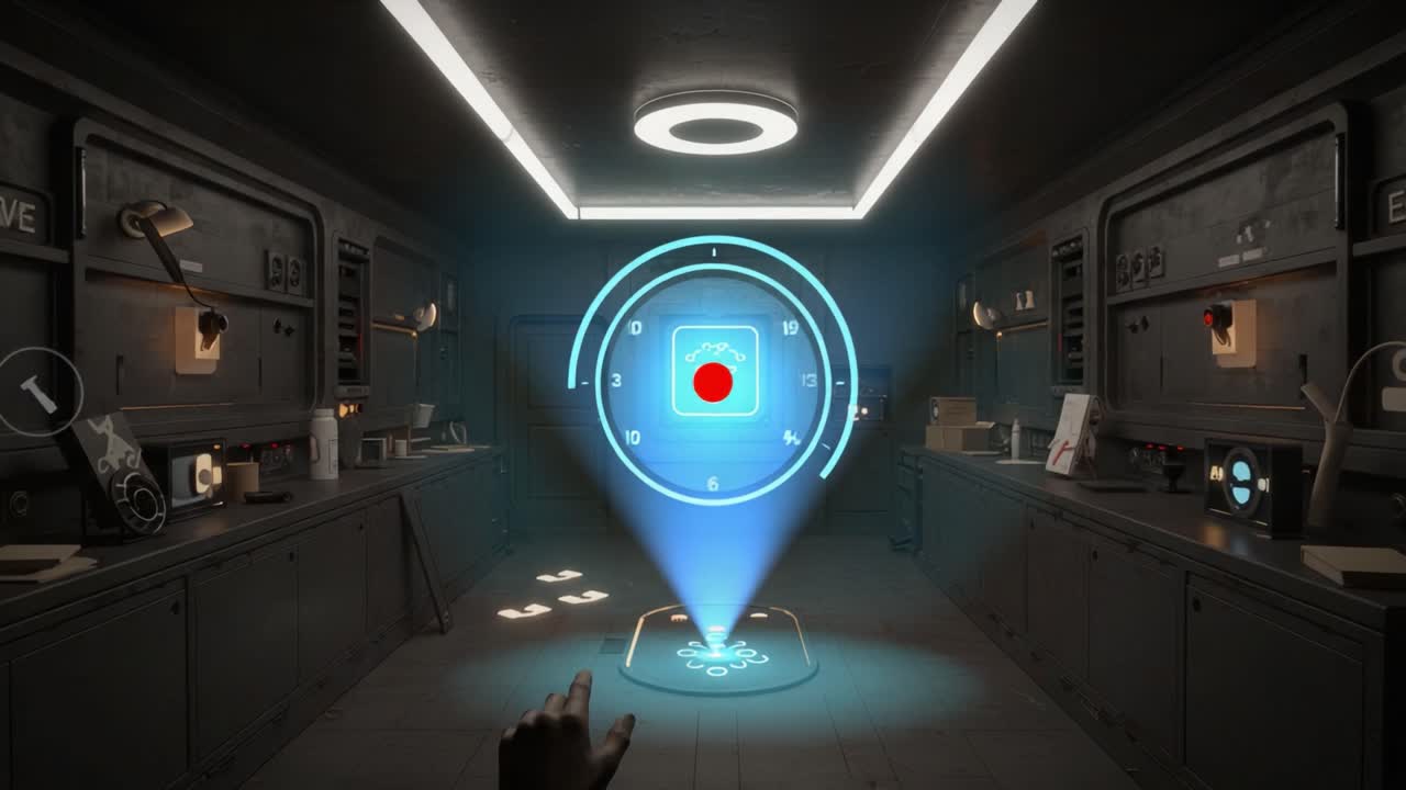 Exploring a Futuristic Laboratory Environment: Interactive Features and High-Tech Interface in a Sci-Fi Setting with Engaging Visuals and Advanced Technology