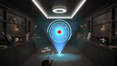 exploring a futuristic laboratory environment: interactive features and high-tech interface in a sci-fi setting with engaging visuals and advanced technology