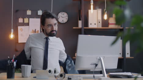 businessman working on computer in office