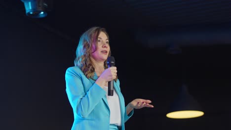 woman giving a speech