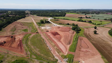 sitio de construcción de la ruta ferroviaria de alta velocidad hs2 que destruye la hermosa campiña de warwickshire