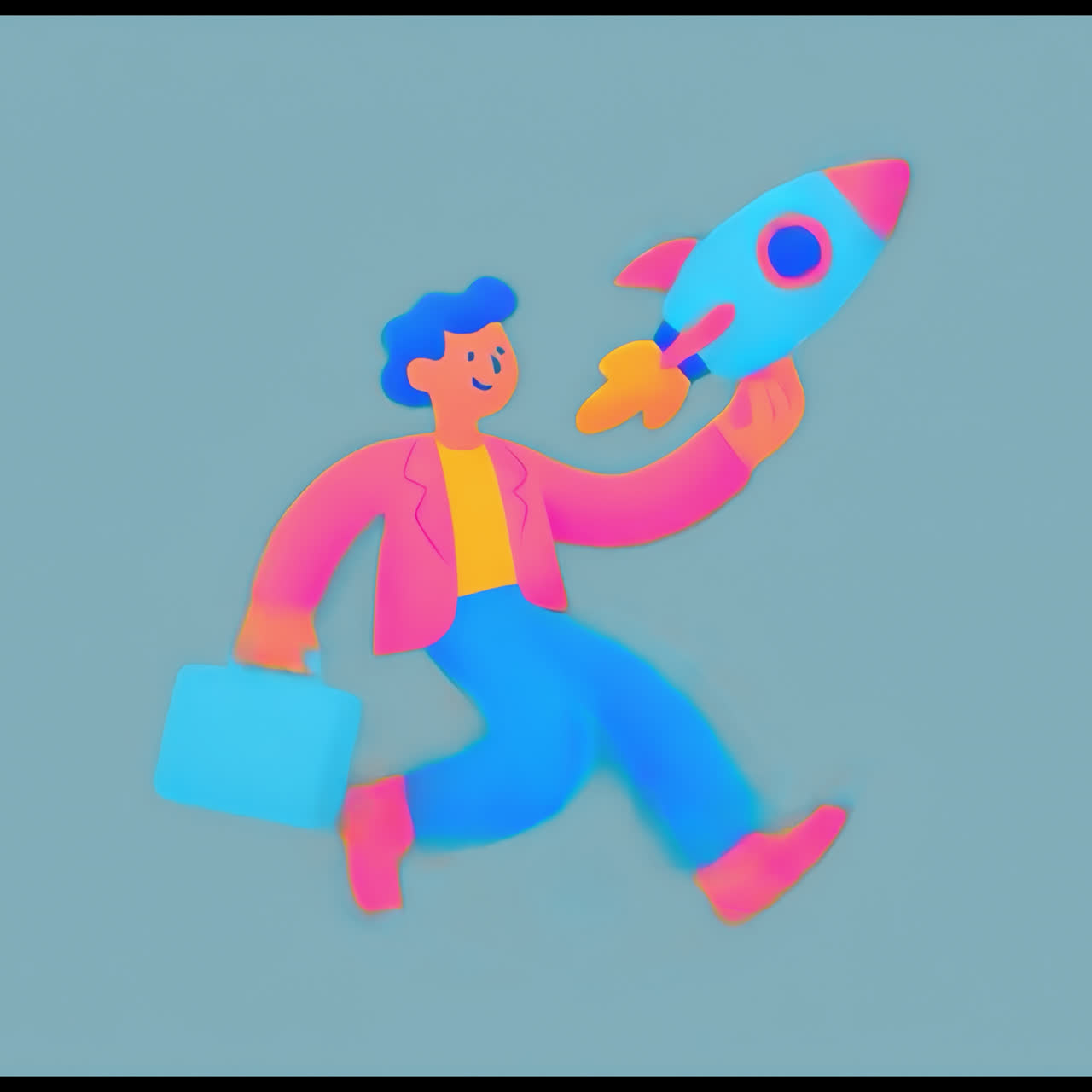 Colorful cartoon business success animation isolated asset, transparent 4K video, alpha channel