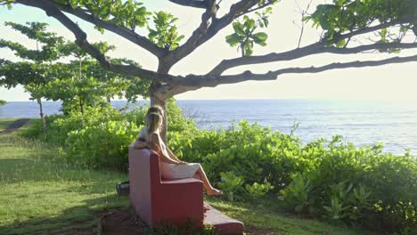 couple on vacation on tropical island