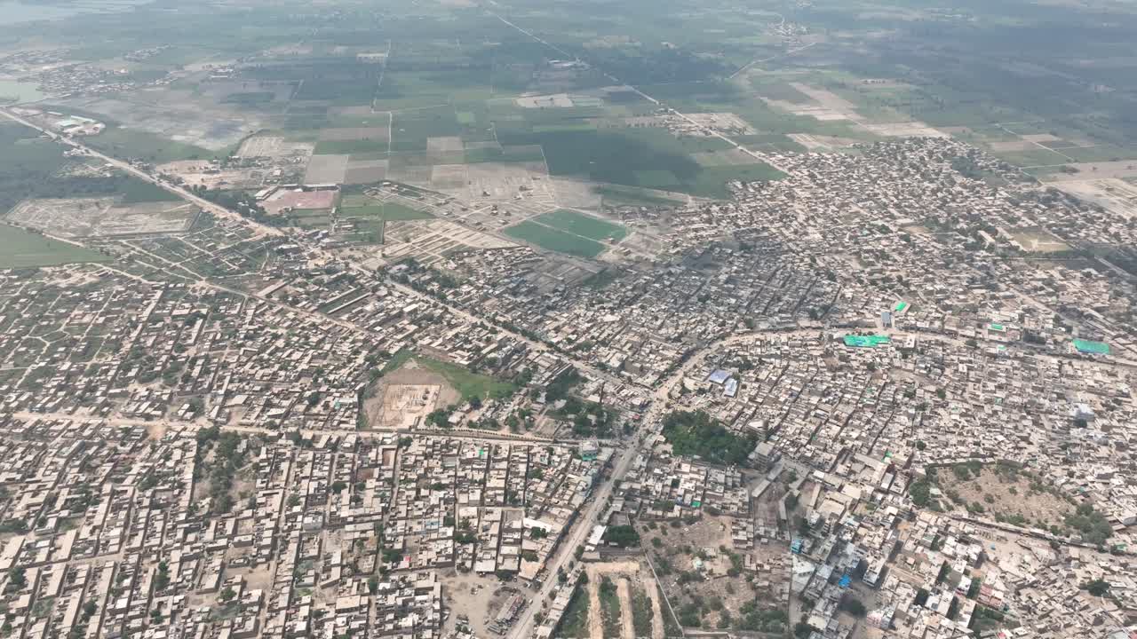 la vecindad de darul uloom hussainia, sindh, pakistán vista aérea desde arriba