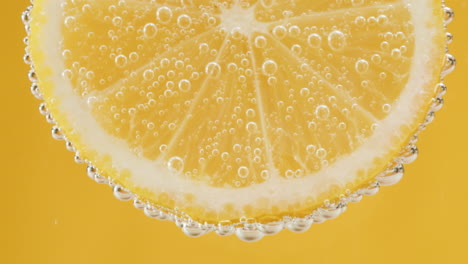 lemon slice with bubbles
