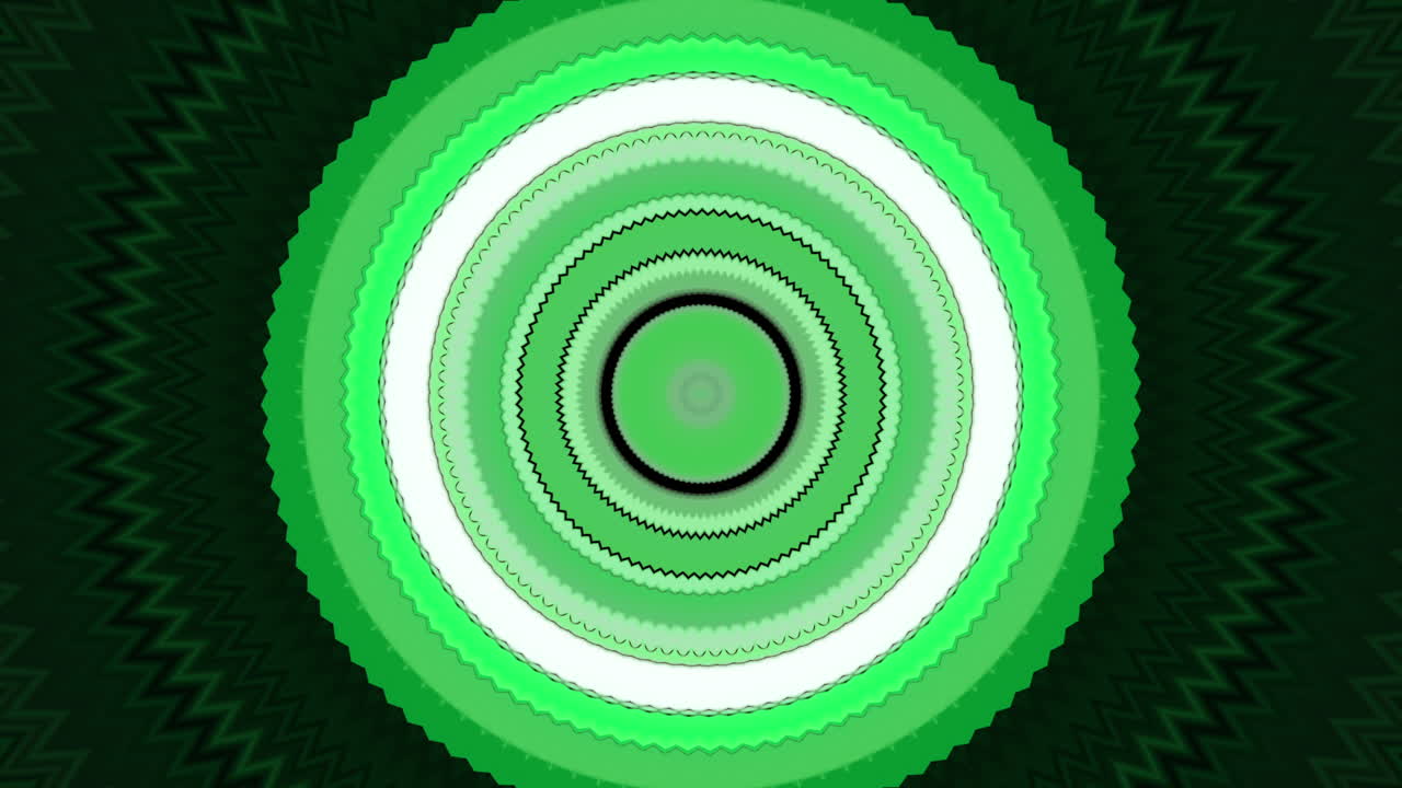 Circular Green Pattern with Zigzag Border