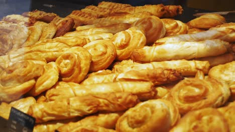 Traditional-Croatian-pastries-displayed-behind-the-window-of-a-local-shop