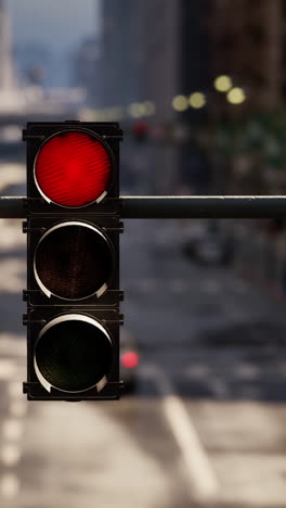 red traffic light in a city