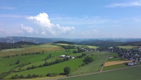 rural idyll sauerland: village and nature captured with drone