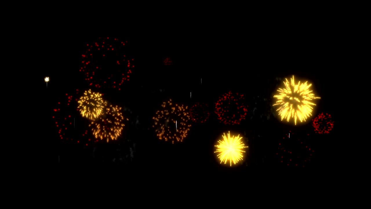 4k 불꽃놀이: 휴일, 렌더링, 골드 레드 불꽃놀이는 애니메이션 배경