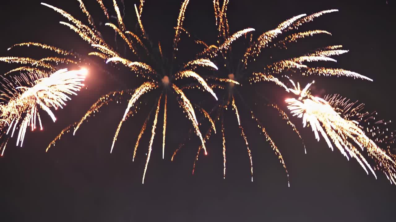 espectáculo de fuegos artificiales coloridos en el cielo nocturno