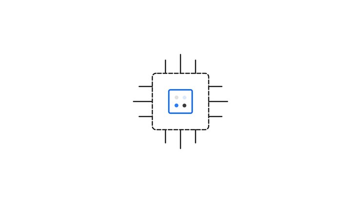 Animated Computer Chip Processing Data Concept