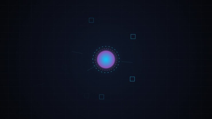 Abstract Digital Sphere with Floating Geometric Elements