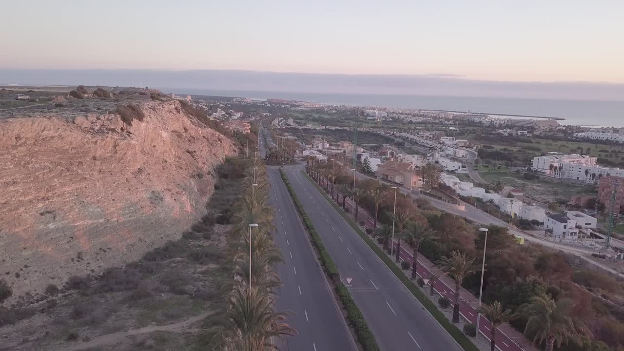Coastal Road and Residential Area Aerial View