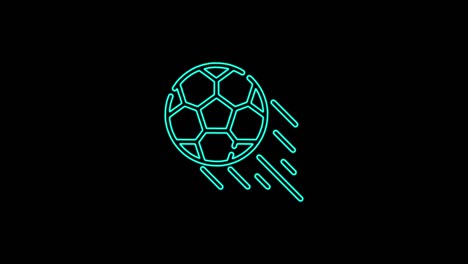 football ball icon abstract seamless animation of 4k neon lines. beautiful animation of neon lines 4k video close-up. soccer ball. sport