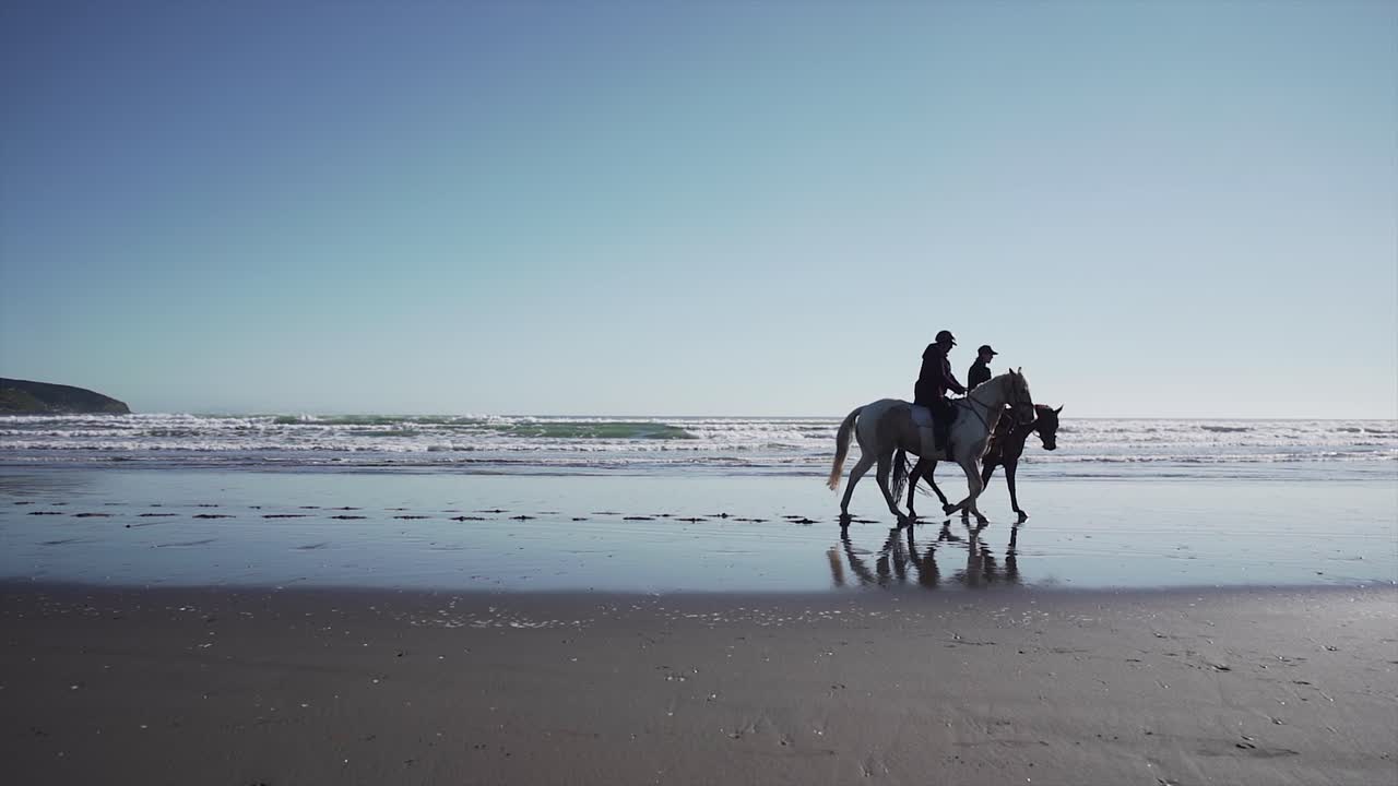 Horses and Riders on a Beach