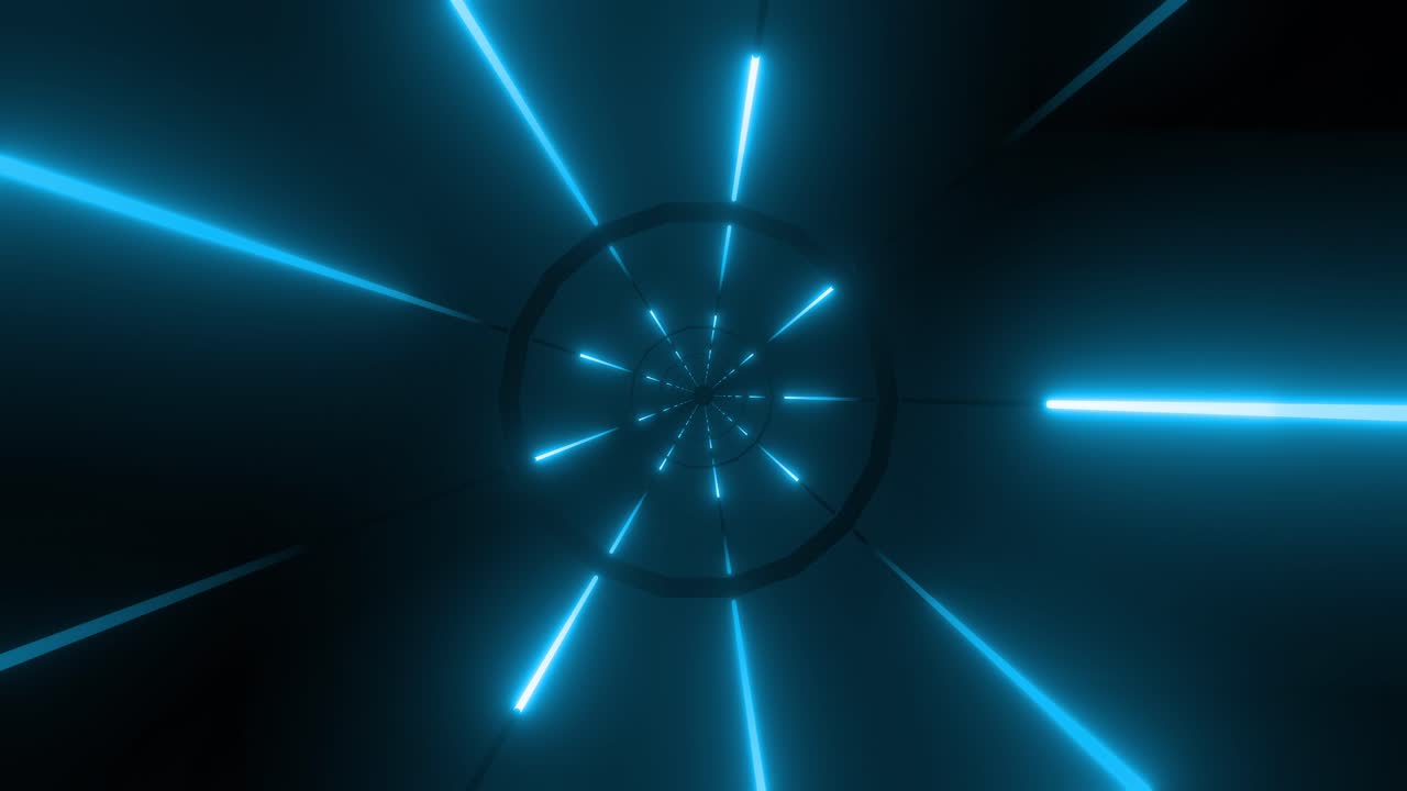 Neon Blue Spiral Tunnel