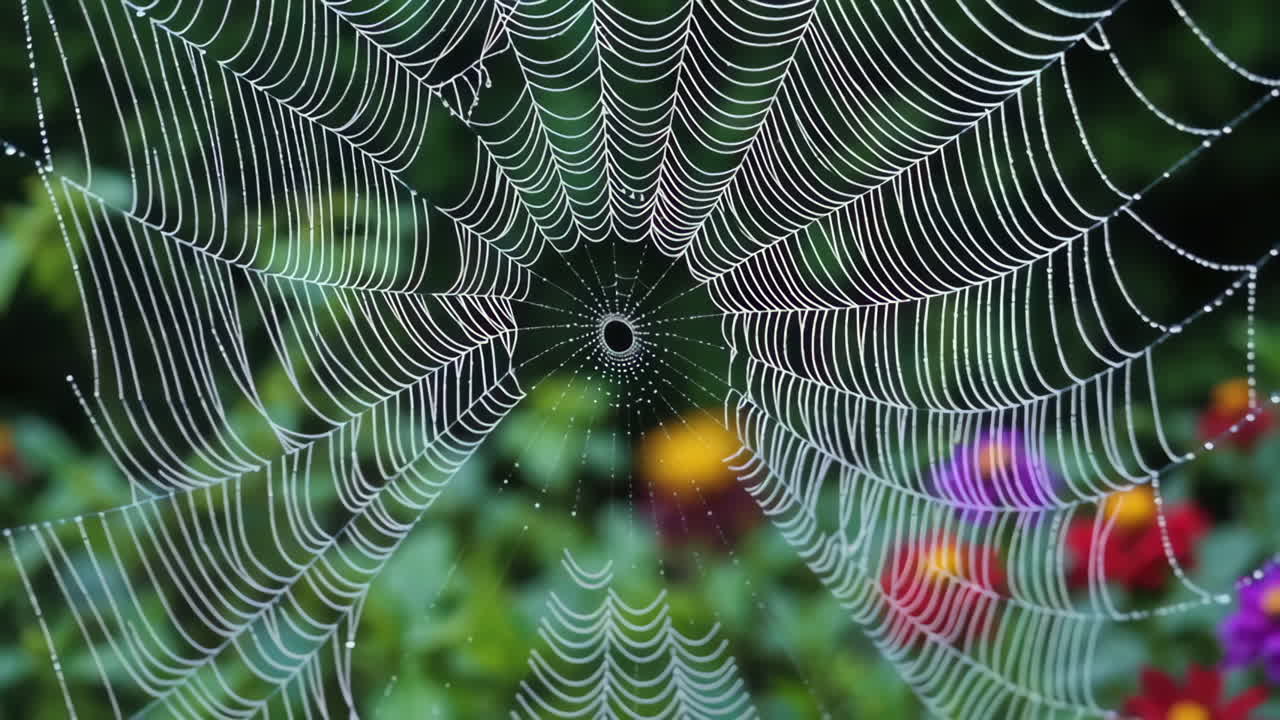 Delicate Spiderweb in a Garden