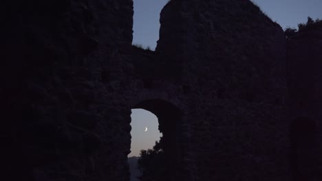 tervete castle ruins, latvia at the summer night