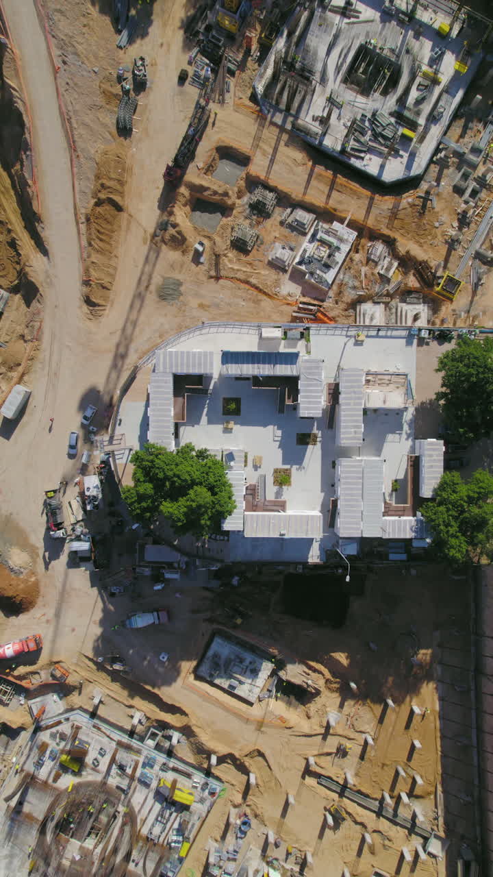 Kikar (square) Hamedina impressive project construction - tel aviv,israel - top down rising up reveal Vertical shot