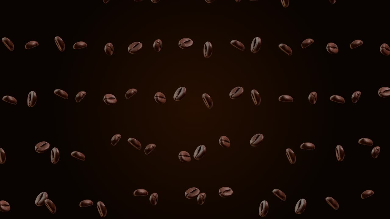 Abstract 4k loop animation coffee in beans on dark background coffee beans texture food background
