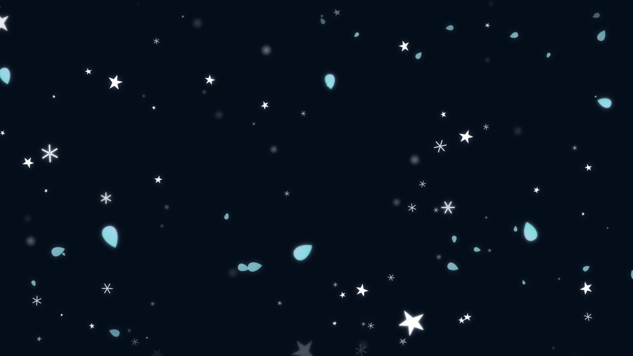 Animated Falling Stars and Petals on Dark Background
