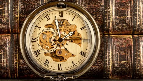 antique clock dial close-up. vintage pocket watch.