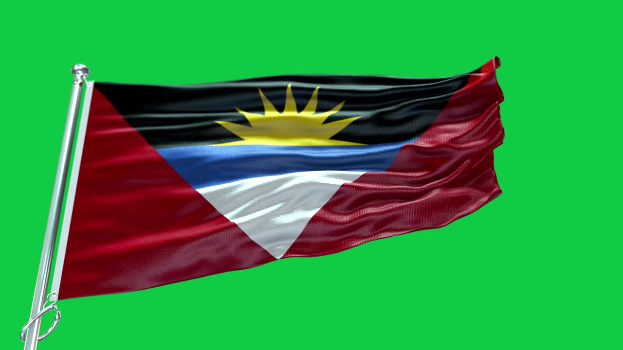4k bandera muy detallada de antigua y barbuda - bandera de antigua y barbuda de alto detalle - bandera nacional de antigúa y barbuda patrón de ondas elementos en bucle