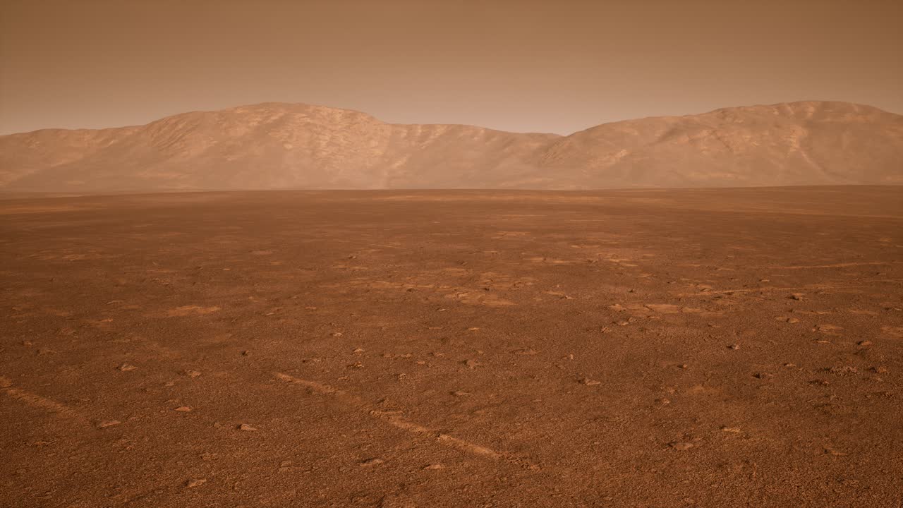 Fantastico paesaggio marziano in tonalità arancioni arrugginite