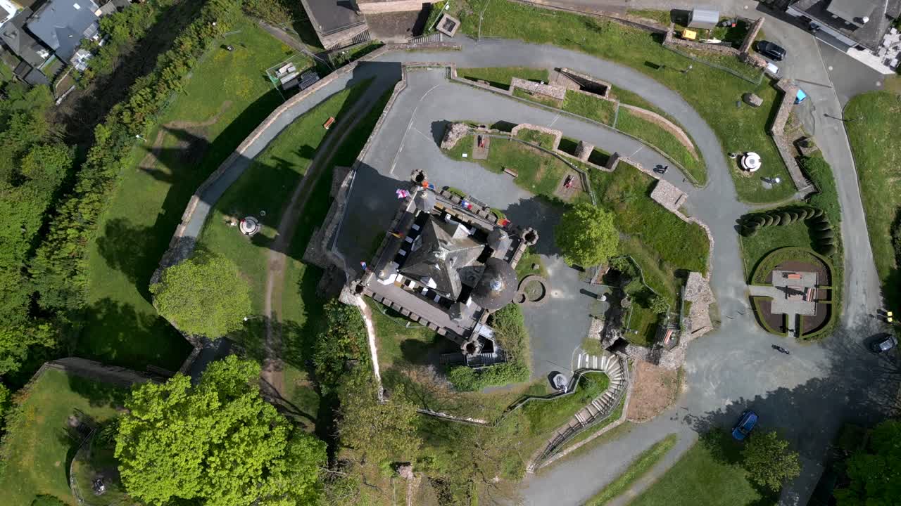Bird's eye view on the very famous historical Wilhelmsturm of Dillenburg town in germany
