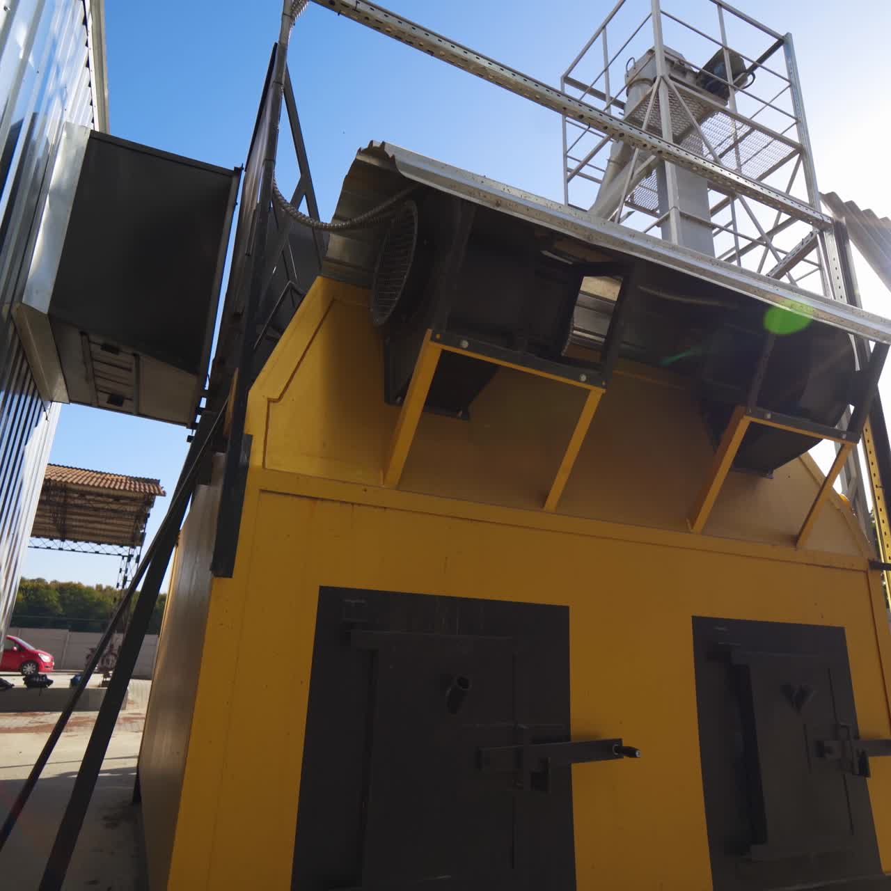 Big modern factory buildings. Agricultural industry building