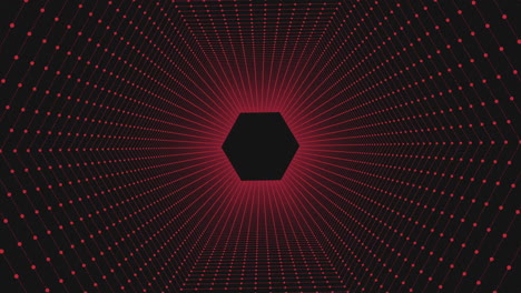dynamic black and red circular pattern on dark background