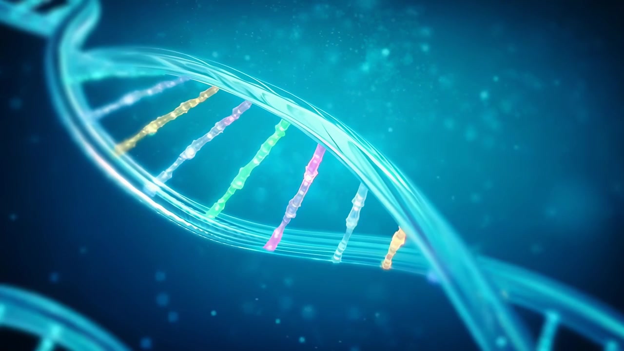 Animazione Astratta di una Doppia Elica del DNA Luminosa