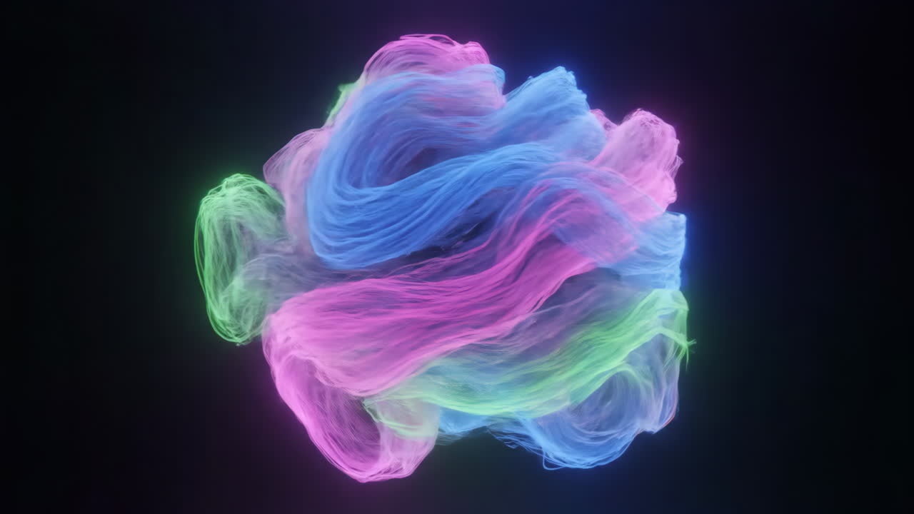 Abstract Glowing Neon Swirl