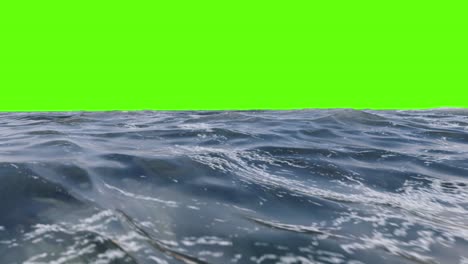 Calma-Las-Olas-Del-Océano-En-Un-Fondo-De-Pantalla-Verde-Chromakey-Para-La-Composición