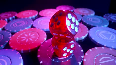 dice and casino chips