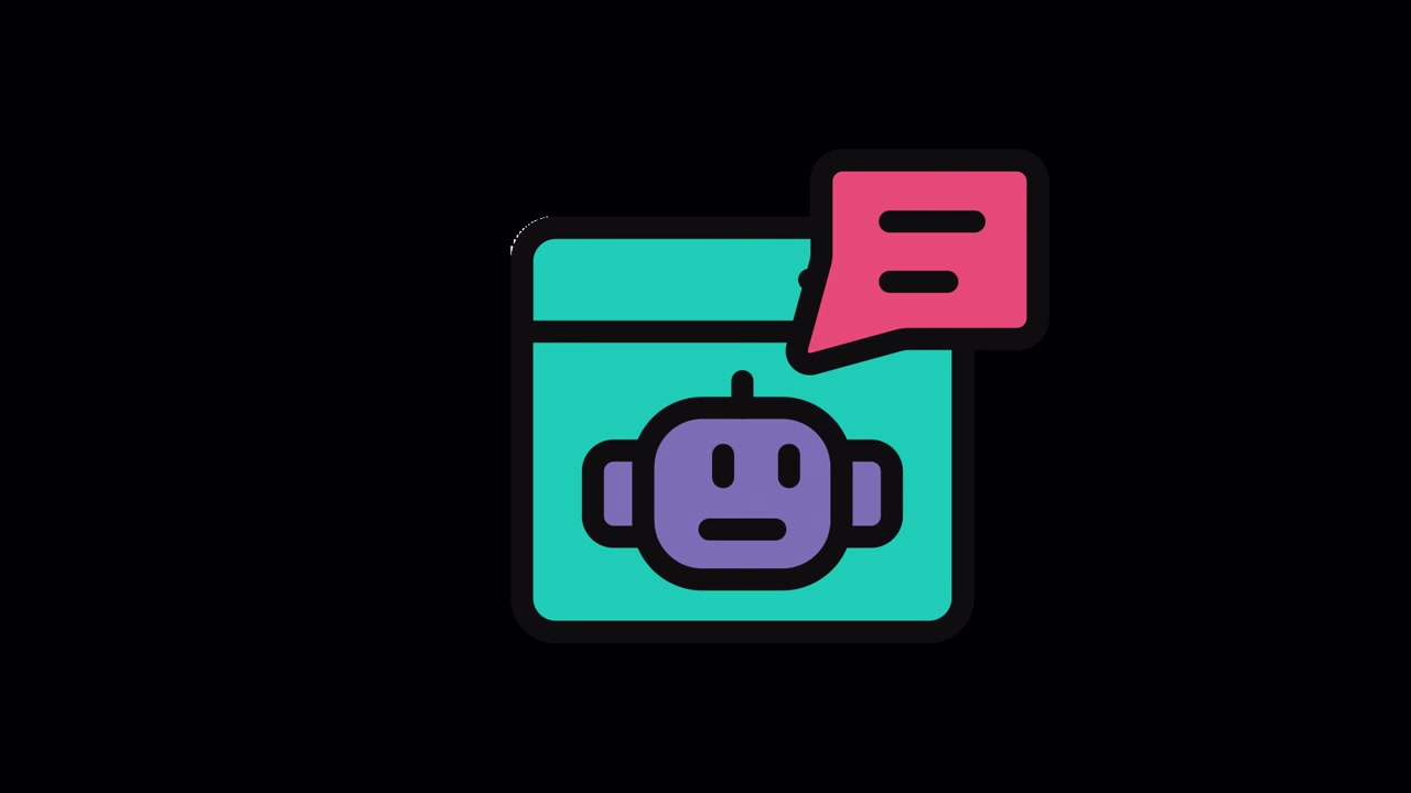 Icona Animata di Chatbot con Bolla di Messaggio per la Comunicazione