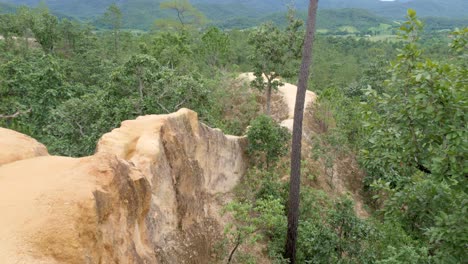 narrow trails of pai canyon - kong laen pai in mae hong son province, thailand. - wide shot