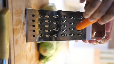preparing vegetables with a grater
