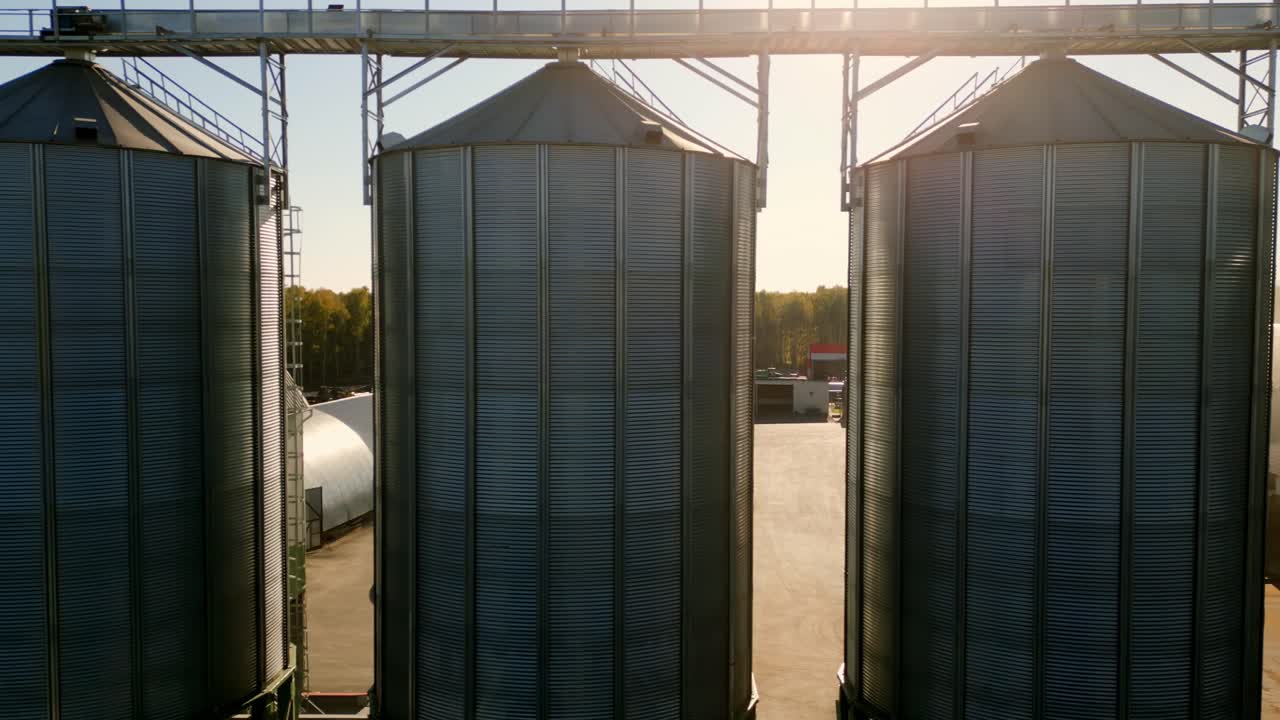 Grain Silos at a Farm